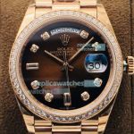 Rolex Rose Gold Watch Replica President Day Date Brown Dial 36MM EWF